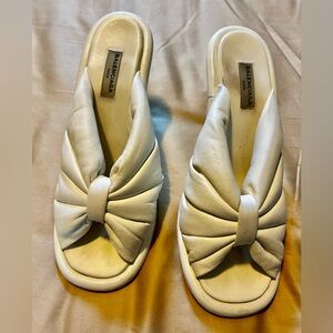 Balenciaga white leather heels
